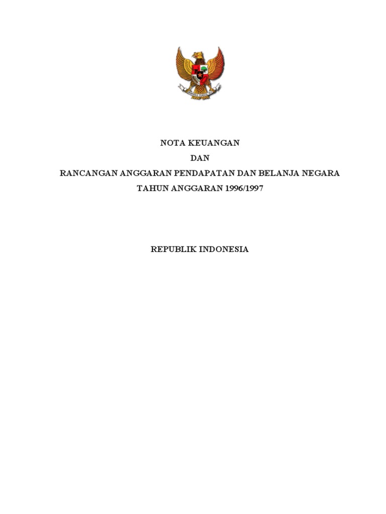 Nota Keuangan RAPBN 1996/1997 Indonesia | PDF