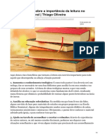 Cinco Motivos Sobre A Importância Da Leitura No Ministério Pastoral Thiago Oliveira3 PDF