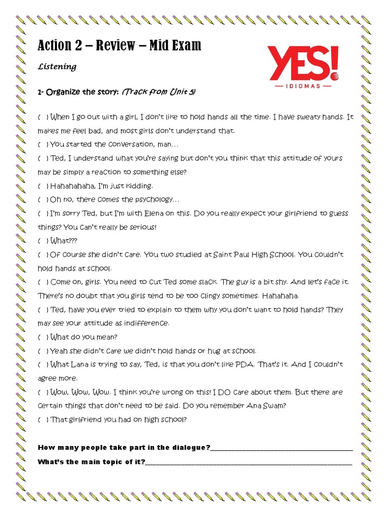 Mid Exam Review: Listening & Language Skills | PDF | Games & Activities ...