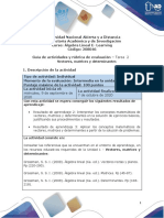 Guia de Actividades y Rubrica de Evaluación - Tarea 2 - Vectores Matrices y Determinantes