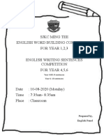 SJKC Ming Tee English Word Building Competition FOR YEAR 1,2,3 English Writing Sentences Competition FOR YEAR 4,5,6