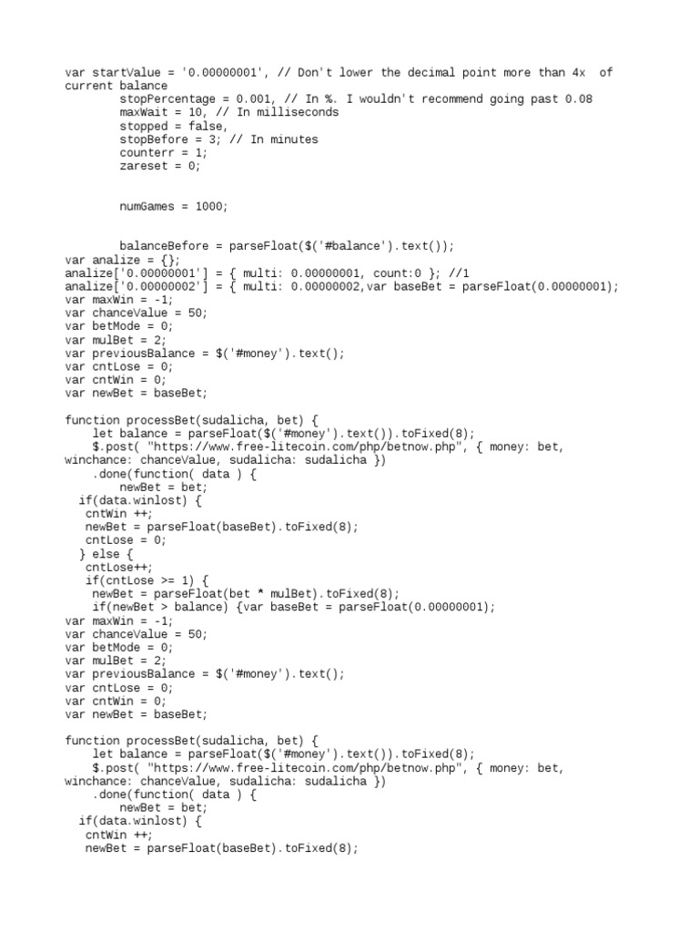 Bitcoin Betting Strategy Script | PDF | Teaching Mathematics | Computing