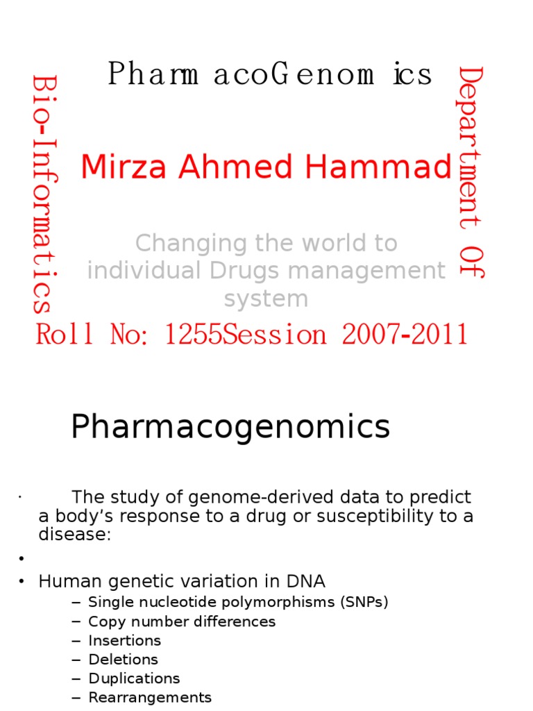 Current PharmacoGenomics | PDF | Pharmacogenomics | Personalized Medicine