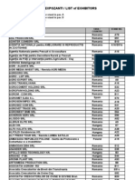 AGRARIA 2010 - LIST OF EXHIBITORS UNDER 40 CHARACTERS