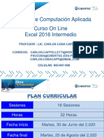 Bienvenida para Excel 2016 Intermedio Curso Virtual