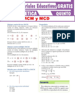 MCM y MCD para Quinto Grado de Secundaria PDF