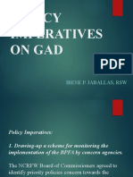 Policy Imperatives On Gad