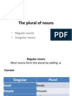 The Plural of Nouns: - Regular Nouns - Irregular Nouns