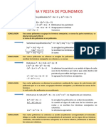 Suma y resta de polinomios: ejemplos resueltos