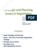 Strategic and Planning Issues in Negotiation