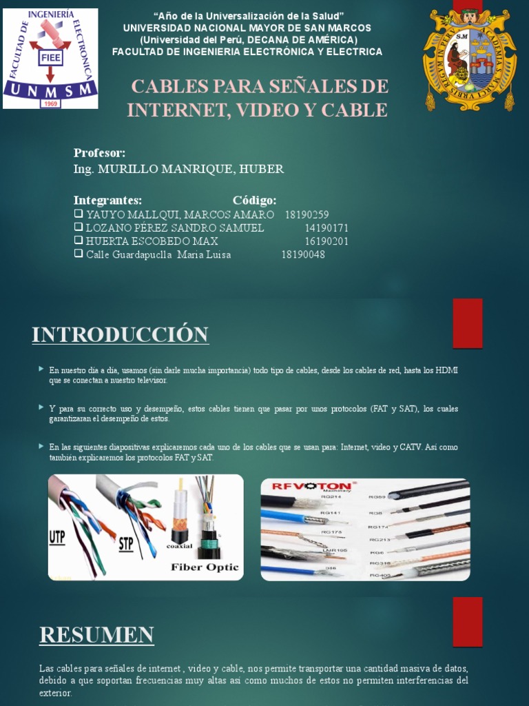 Final Cables de Internet, Video, Cable | PDF | Fibra óptica ...