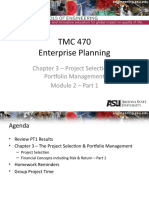 TMC 470 Enterprise Planning: Chapter 3 - Project Selection & Portfolio Management Module 2 - Part 1