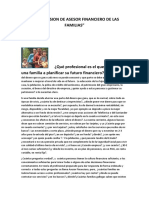 La Profesic3b3n de Asesor Financiero para Las Familias Dositeo Amoedo