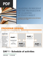 Training-Workshop On The Preparation of Learning Activity Sheet