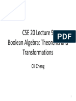 CSE 20 Lecture 9 Boolean Algebra: Theorems and Transformations