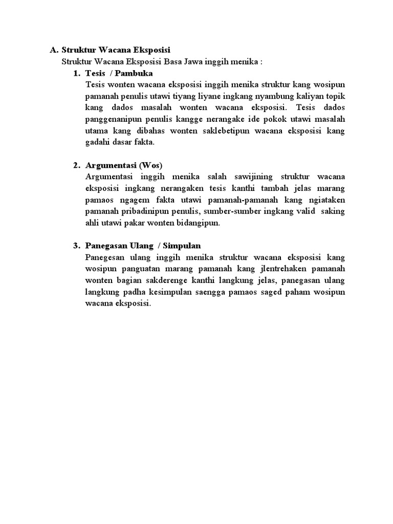 Struktur Wacana Eksposisi
