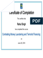 Certificate of Completion: Rahul Singh