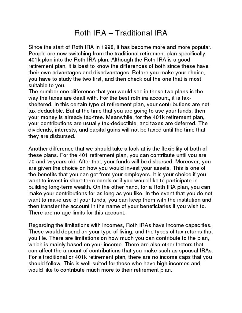 Roth IRA | PDF | 401(K) | Individual Retirement Account