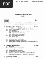 Engineering Mathematics I: Tutorial: Practical: Course Objectives: Year