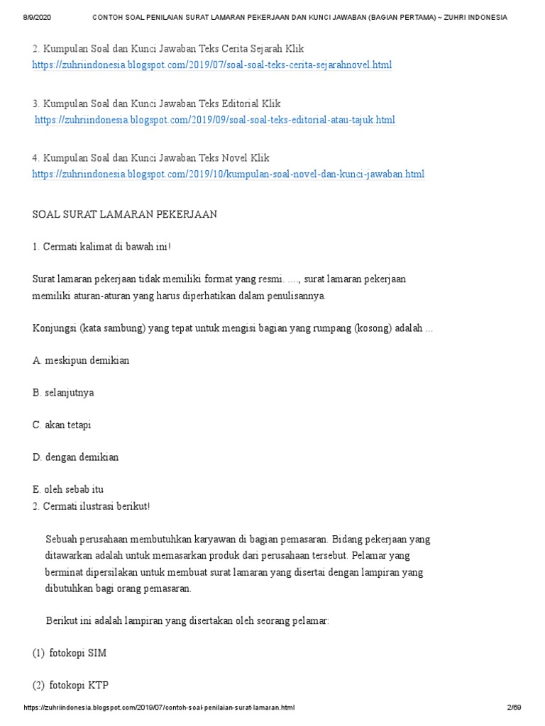 Download 78+ Contoh Surat Surat Lamaran Kerja Zuhri Gratis Terbaru