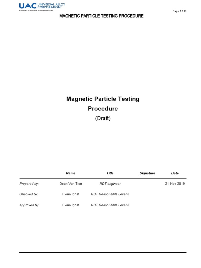 Wet Fluorescent Magnetic Particle Testing | PDF | Nondestructive ...