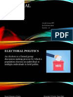 Electoral Politics: Social Science PPT by Ferdowsi Aktar Roll No.-13