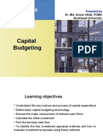 Capital Budgeting: Dr. Md. Anwar Ullah, FCMA Southeast University