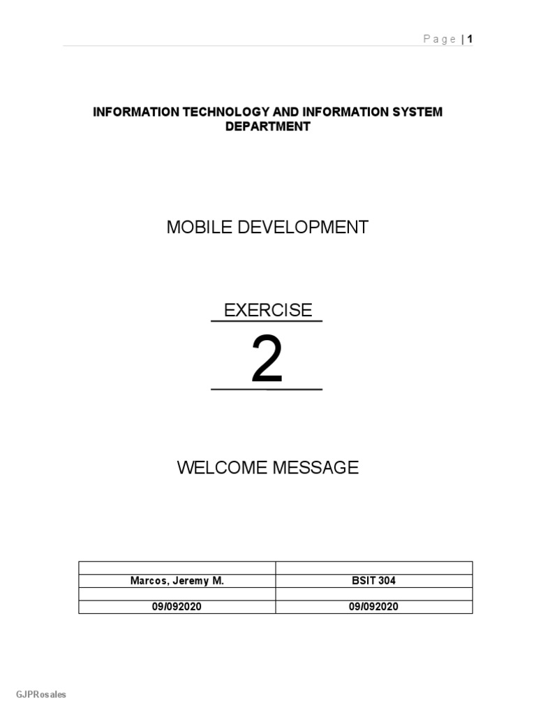 Mobile Development Exercise Guide | PDF | Android (Operating System ...