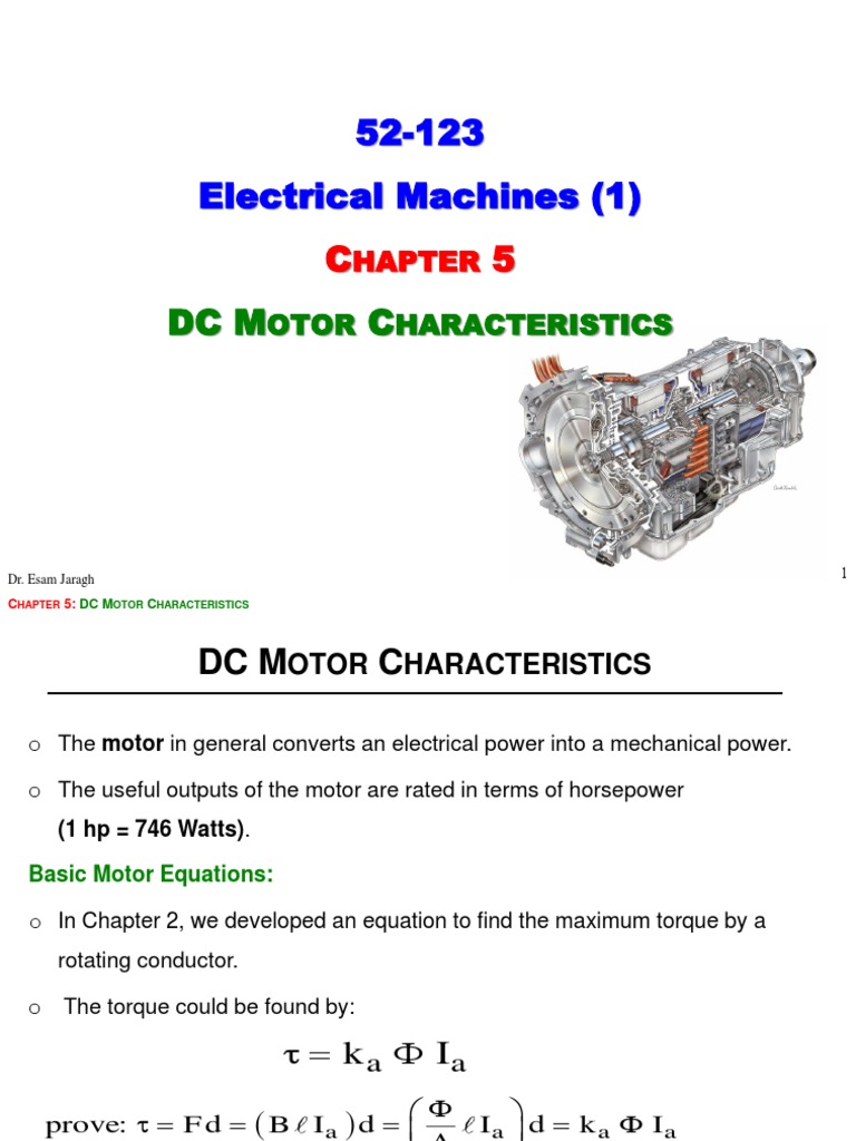 DC Motor Characteristics Overview | PDF | Electric Motor | Direct Current