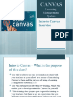 Intro To Canvas Inservice: Learning Management System