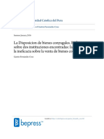 La Disposicion de Bienes Conyugales. Reflexiones Sobre Dos Instituciones Encontradas - Fernández