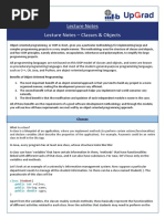 Lecture Notes Lecture Notes - Classes & Objects