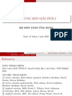 Nội Dung Môn Giải Tích 2: Bộ Môn Toán Ứng Dụng