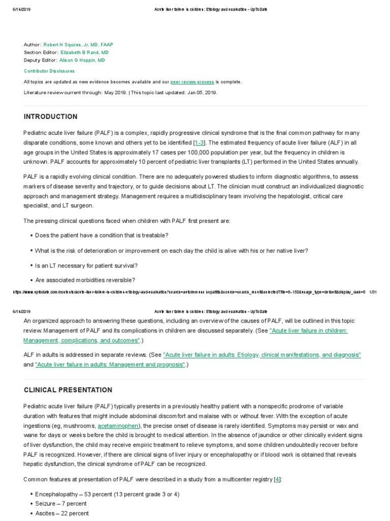 Pediatric Liver Failure Insights | PDF | Hepatitis | Hepatitis B