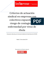 Doc216262 Criterios de Actuacion Sindical en Empresas Con Colectivos Expuestos A Riesgo de Contagio de Enfermedad Por Virus de Ebola