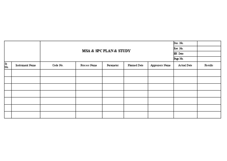 Msa & SPC Plan Template | PDF