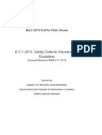 A17.1-201X, Safety Code For Elevators and Escalators: March 2015 Draft For Public Review