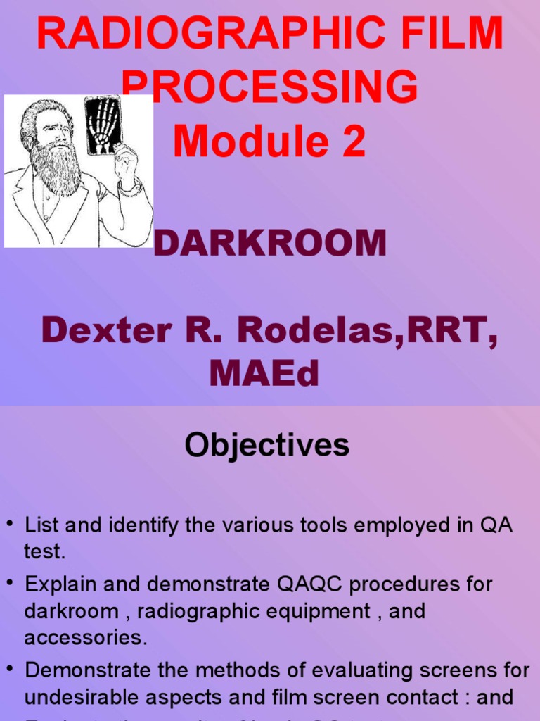 Darkroom Dexter R. Rodelas, RRT, Maed PDF Applied And