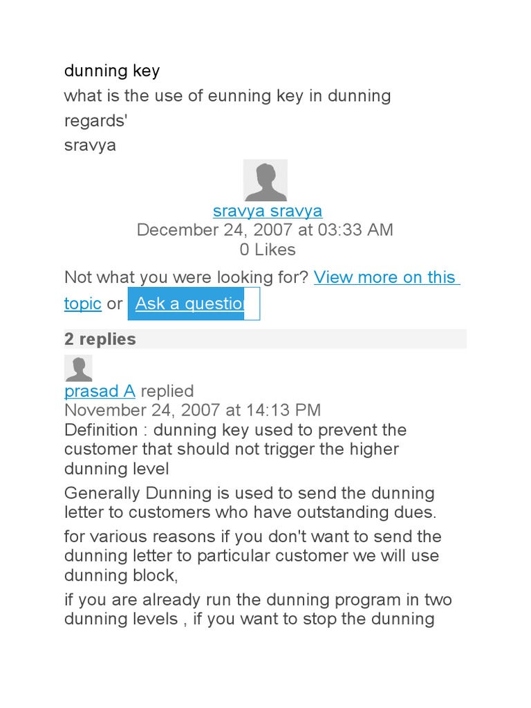 Understanding Dunning Keys in SAP | PDF | Accounts Payable | Invoice