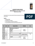 Suggested Teaching Schedule Basic Eleven (B11) : First Three Days of Class