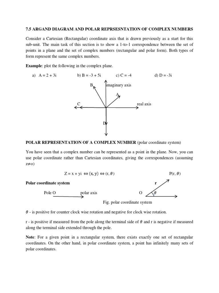 Complex Numbers: Polar and Cartesian Forms | PDF | Complex Number ...