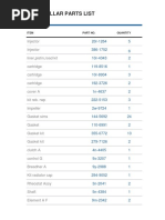 Caterpillar Parts List: Item Part No. Quantity