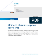Chinese Aluminium Price Stays Firm