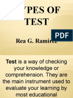 Types of Test: Rea G. Ramirez