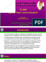 TE-440 Optical Fiber Communication: Telecommunication Engineering Department