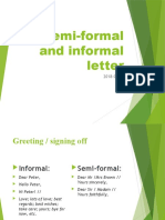 Writing Styles for Formal, Semi-Formal and Informal Letters