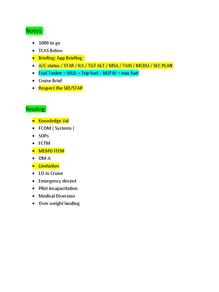 Pilot Notes PDF | PDF