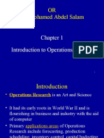 OR Dr. Mohamed Abdel Salam: Introduction To Operations Research