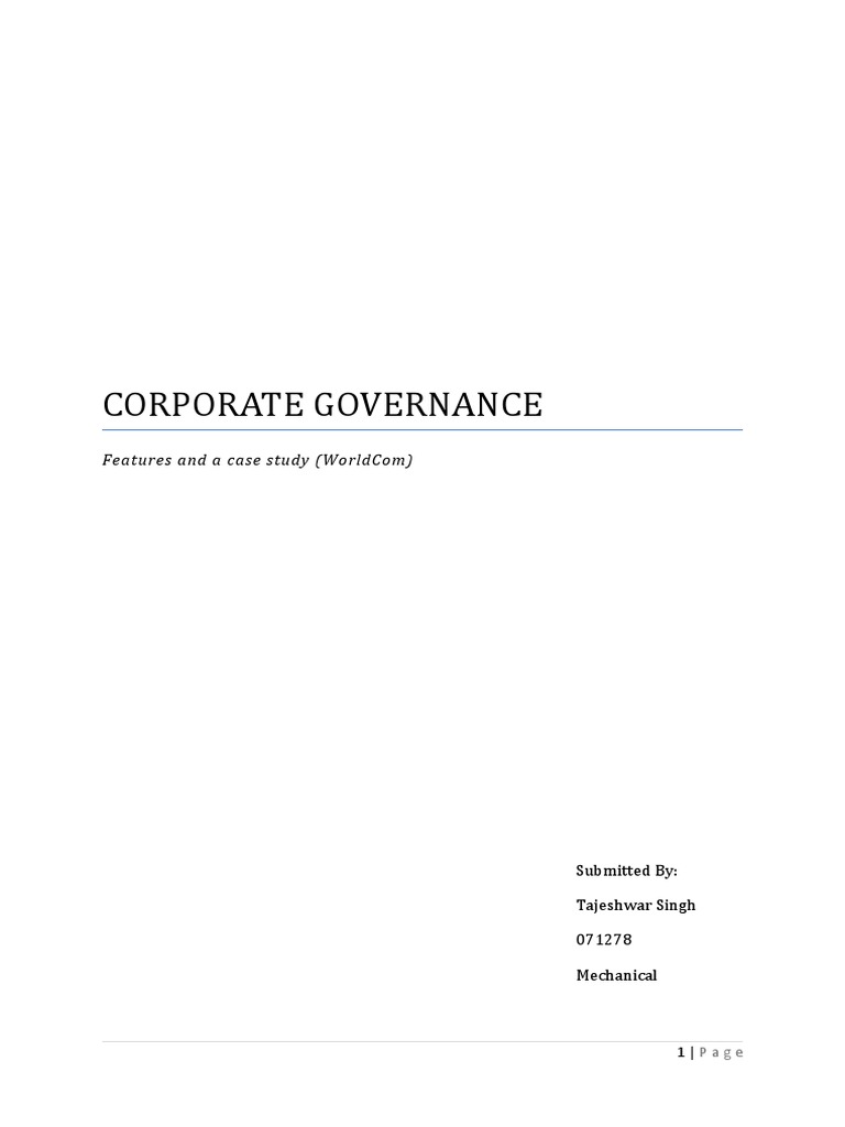 worldcom case study corporate governance