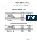 PT Widara Media Informasi: Daftar Harga Jasa Akses Intenet